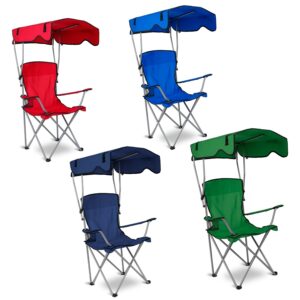 Foldable Camping Chair With Canopy Cup Holder 330LBS Max Load Folded As A Carry Bag